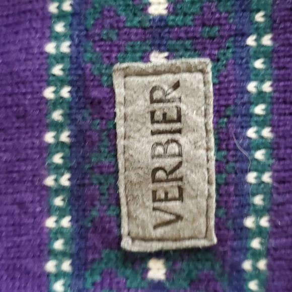 Verbier (Canadian) green and purple fleece hat with small pom One size - Picture 2 of 6